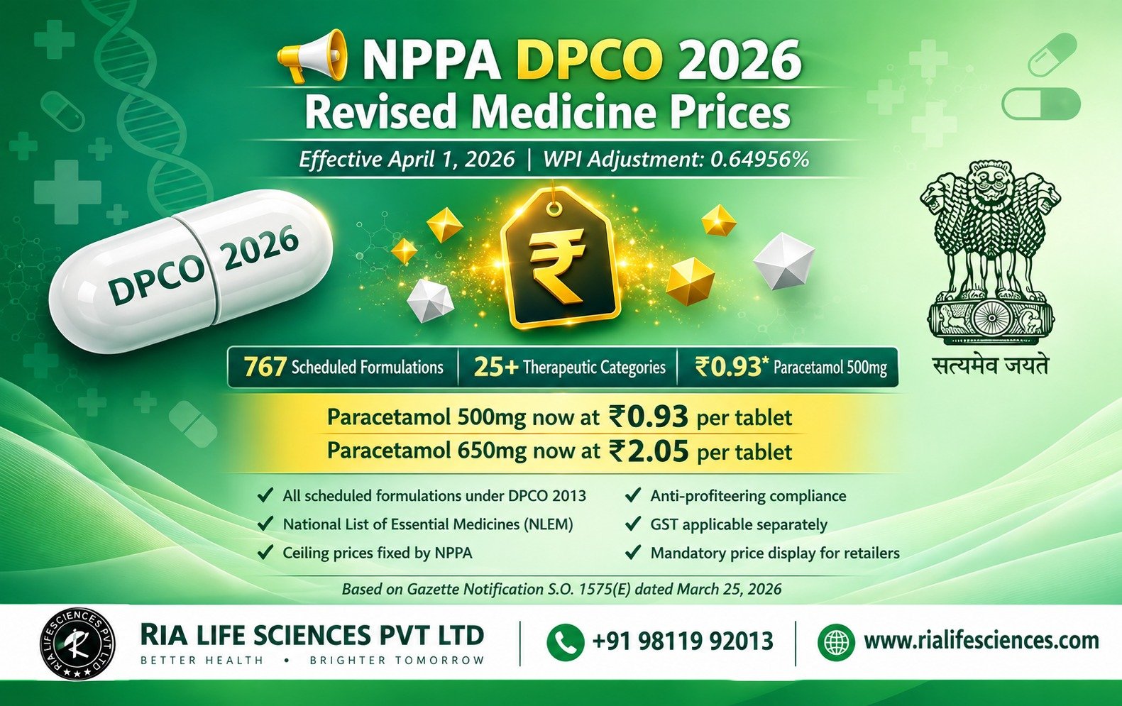 NPPA DPCO 2026 Revised Medicine Prices